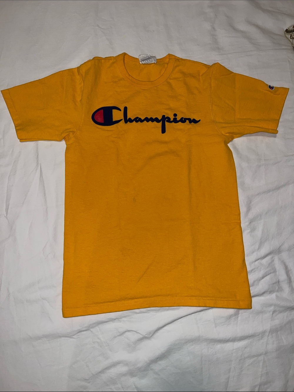 Champion Yellow Short Sleeve Logo Tee